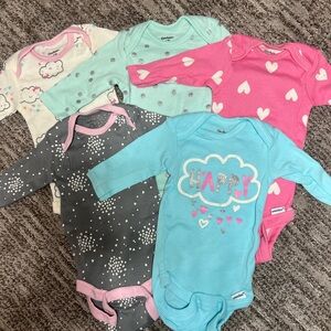 Gerber Bodysuit Set - Pink, Blue, Gray